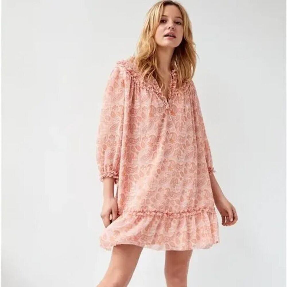 Aritzia Wilfred Amandine Paisley Print Mini Dress